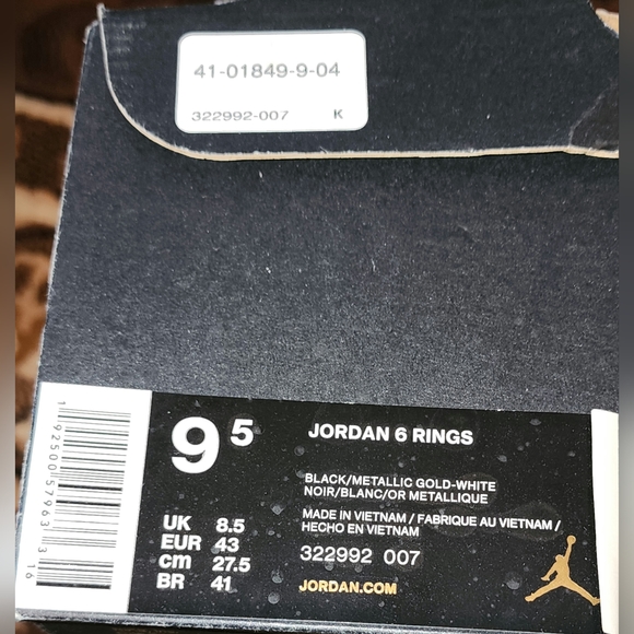 Jordan 6 Rings 'Black Metallic Gold' - Size 9.5 - Blk/Metallic Gold - White - Picture 9 of 14